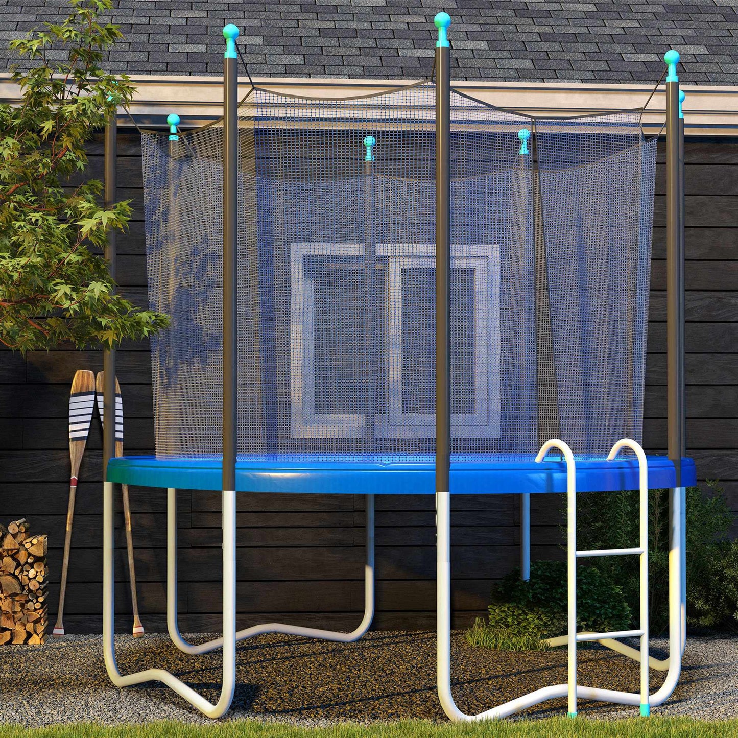 Trampoline Safety Pad, Waterproof, Tear-Resistant, Ø366 cm, Blue