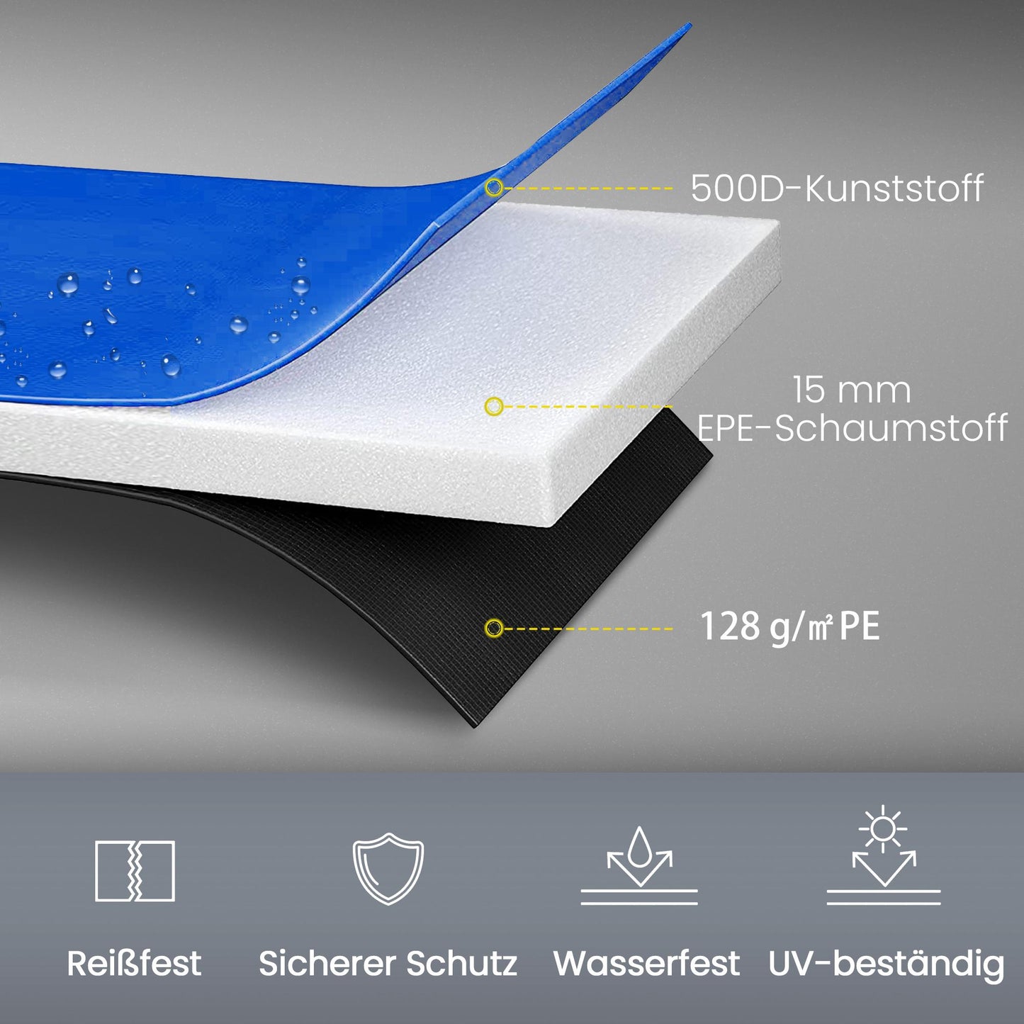 Trampoline Safety Pad, Waterproof, Tear-Resistant, Ø366 cm, Blue