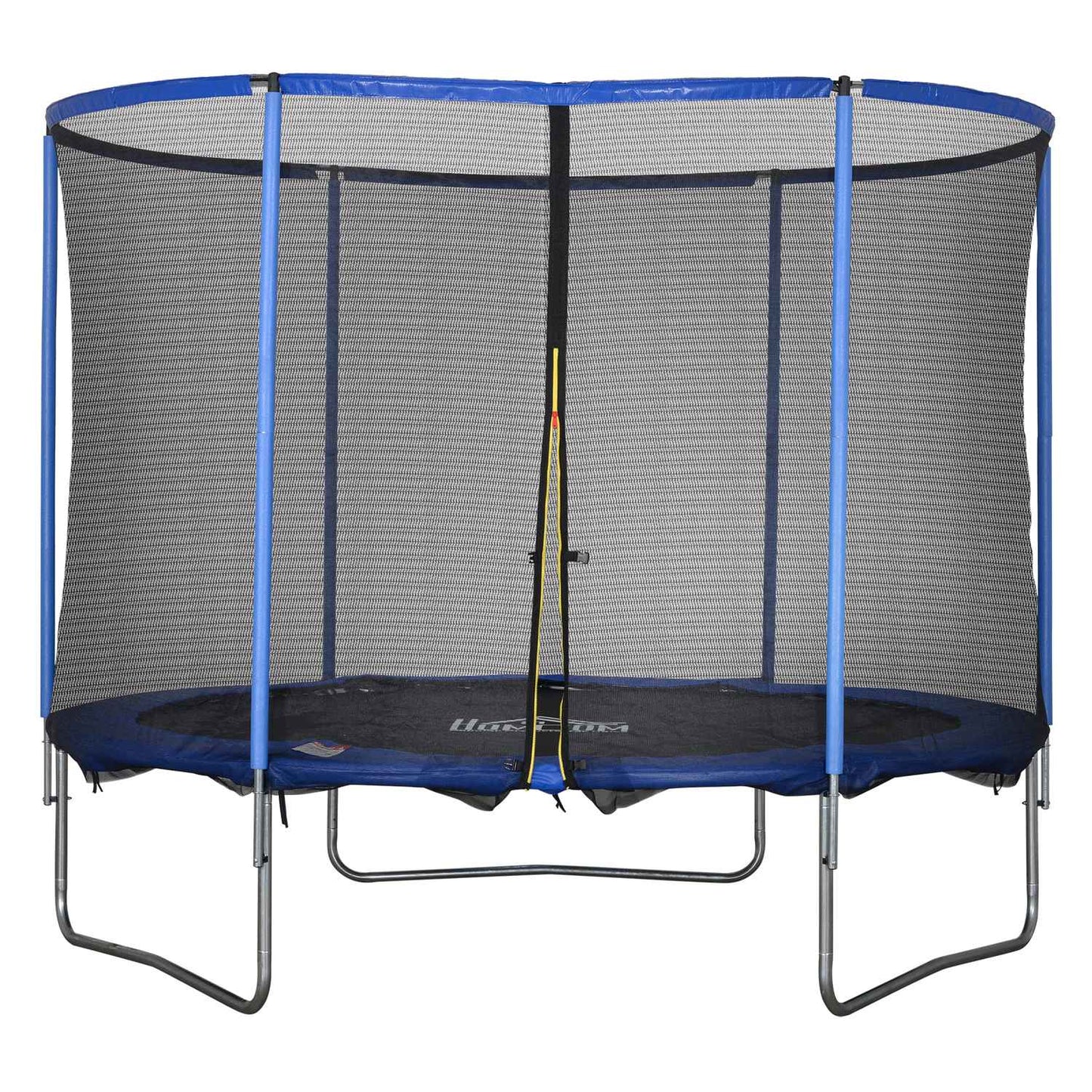 Fitness trampoline with safety net, blue/black, Ø305 cm