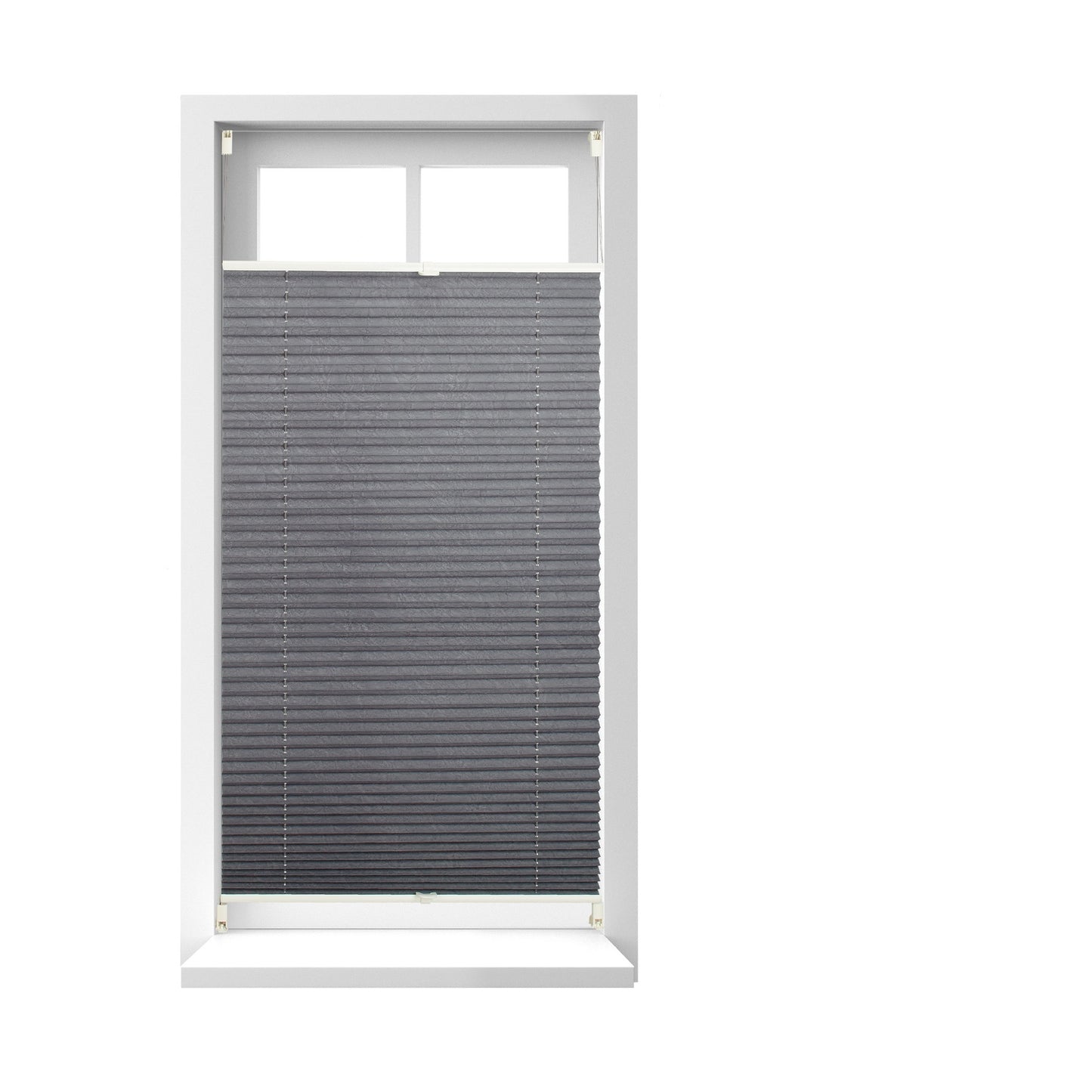 Translucent Grey Pleated Blinds – No Drill, Polyester