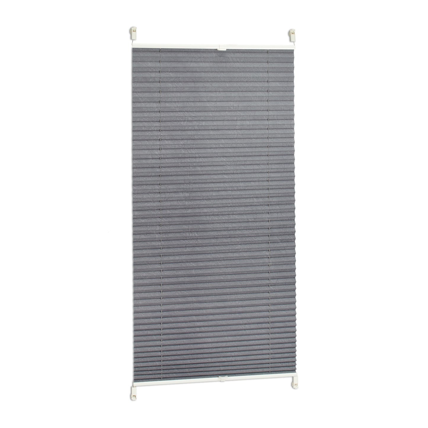 Translucent Grey Pleated Blinds – No Drill, Polyester
