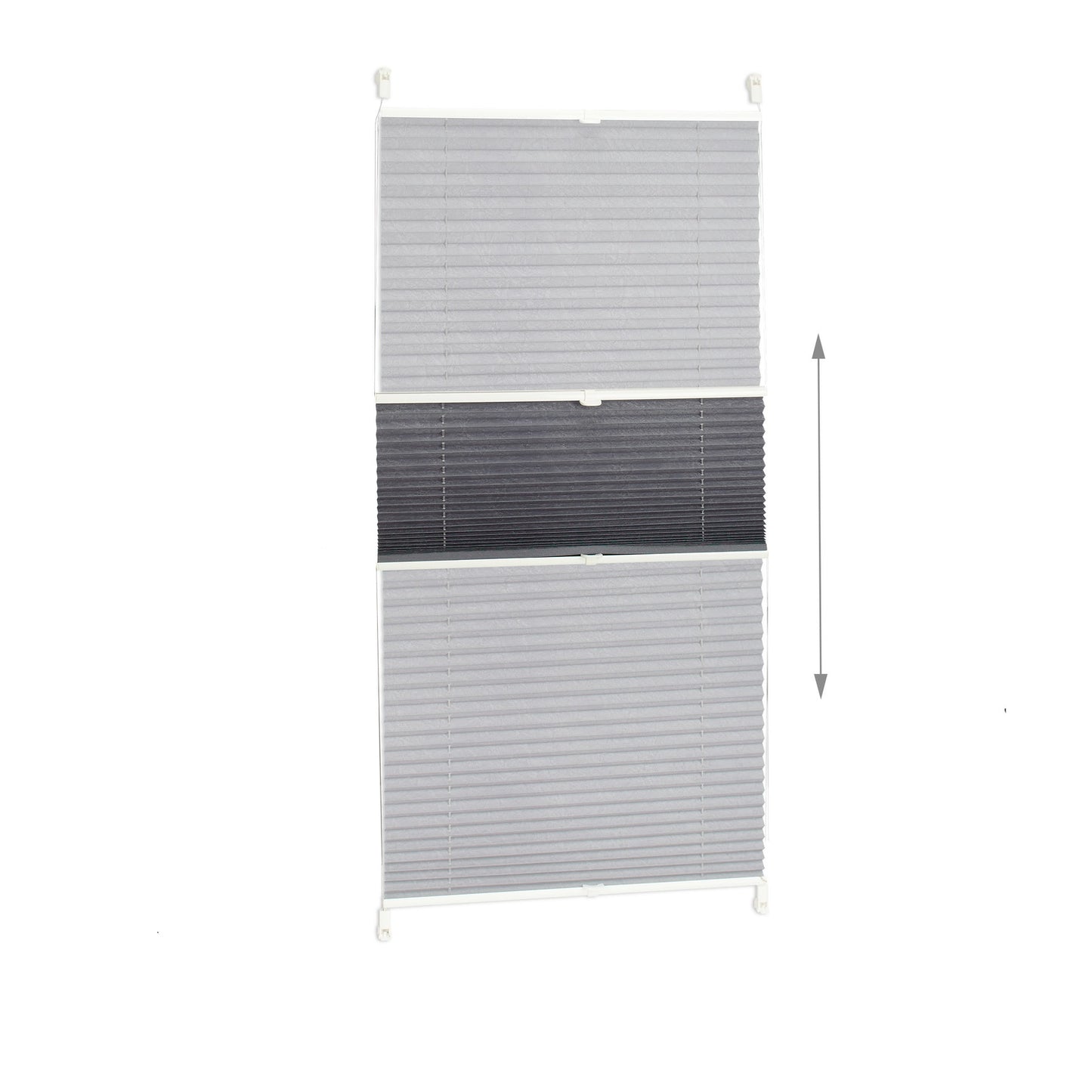 Translucent Grey Pleated Blinds – No Drill, Polyester