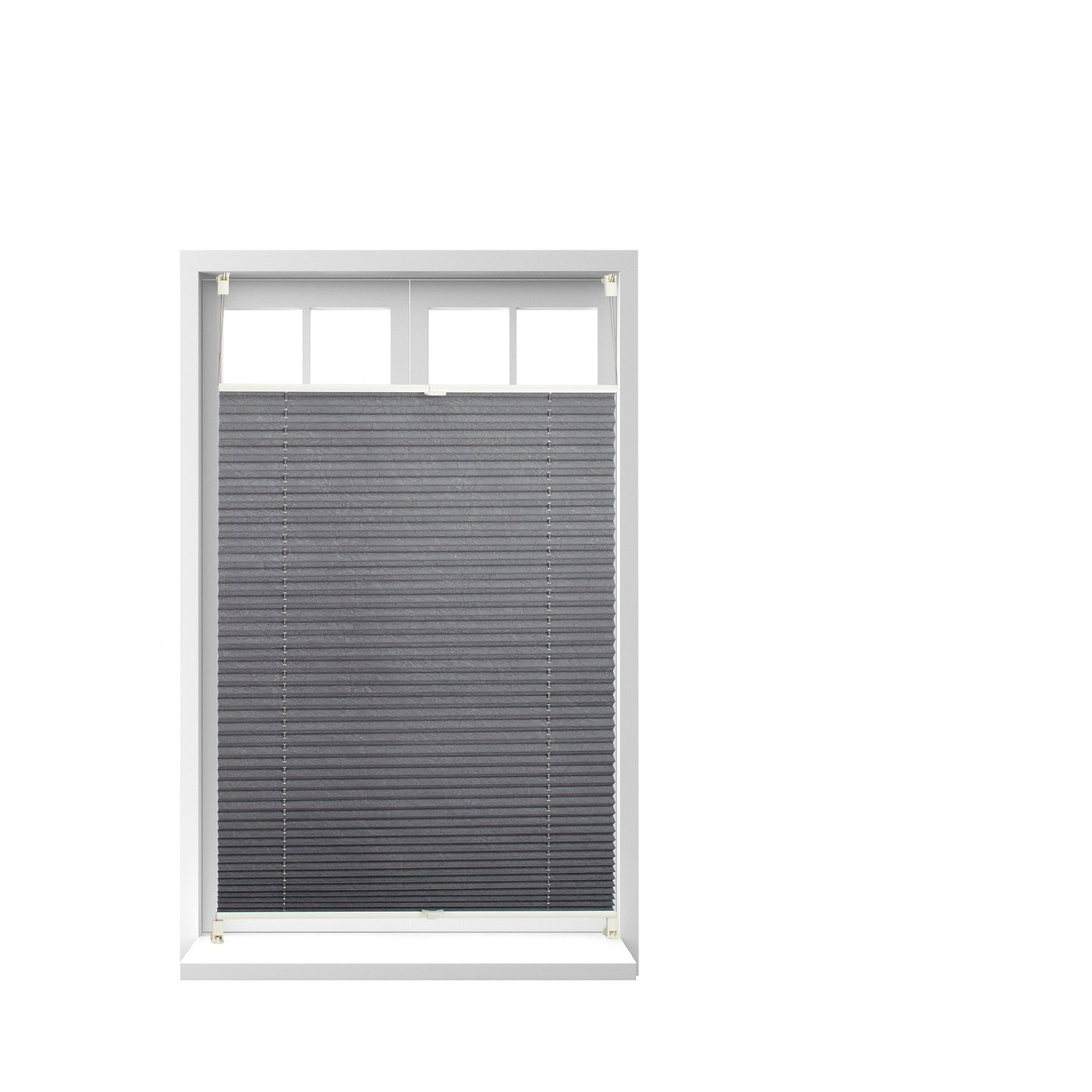 Translucent Grey Pleated Blinds – No Drill, Polyester