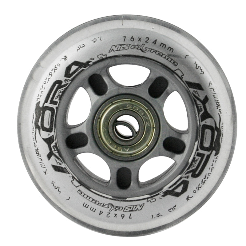 Transparent 76x24mm 82A Wheels & ABEC-7 Bearings Set