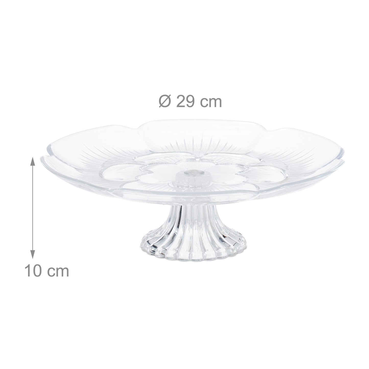 Transparent Cake Stand with Floral Design