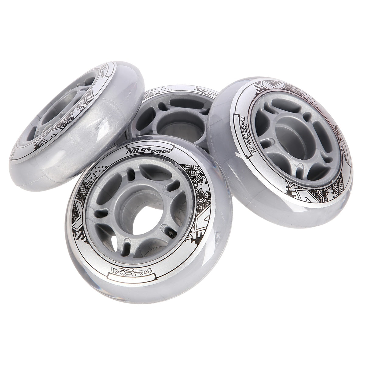Transparent PU Skateboard Wheels, 70x24mm, 82A, Set of 4