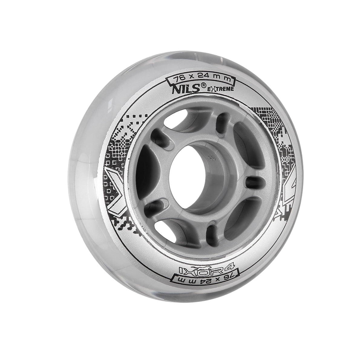 Transparent PU Skateboard Wheels 76x24mm 82A (Set of 4)