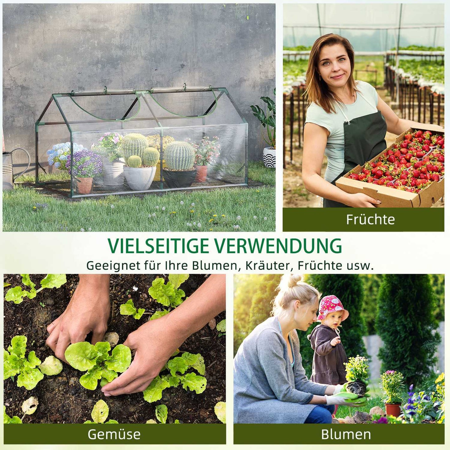 Transparent PVC greenhouse with window - 120x60x60 cm