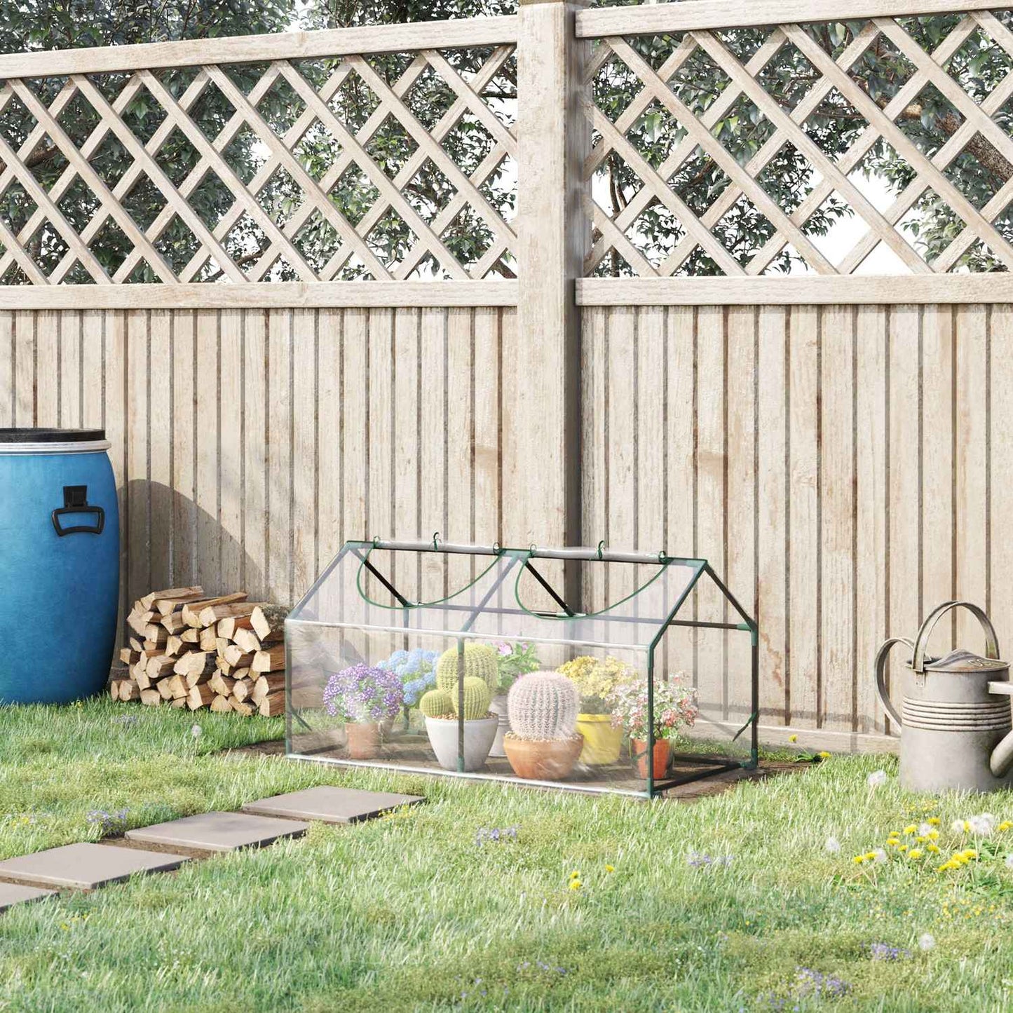 Transparent PVC greenhouse with window - 120x60x60 cm