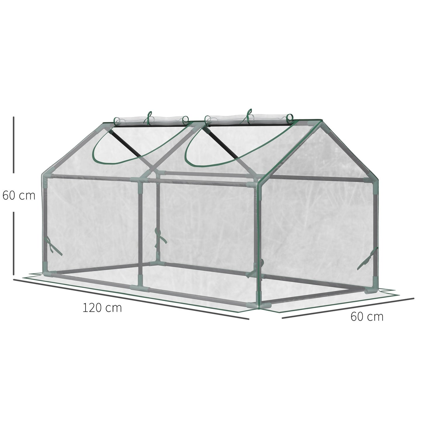Transparent PVC greenhouse with window - 120x60x60 cm