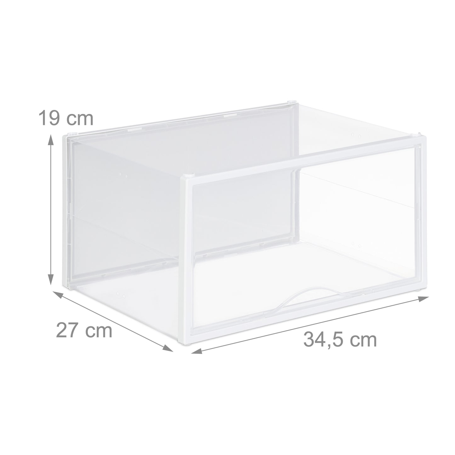 Transparent Shoe Boxes with Doors, 6-Pack Stackable