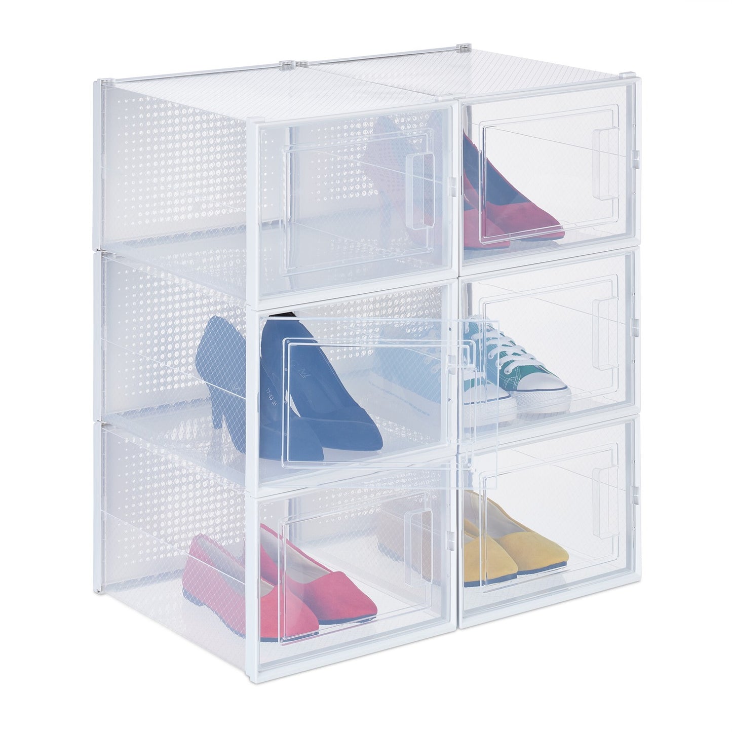Transparent Shoe Storage Boxes, Set of 6