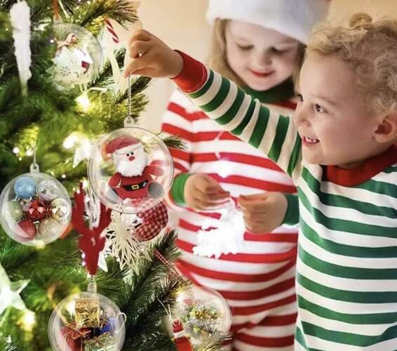 Transparent baubles 10 cm - set of 5 Ruhhy 22276