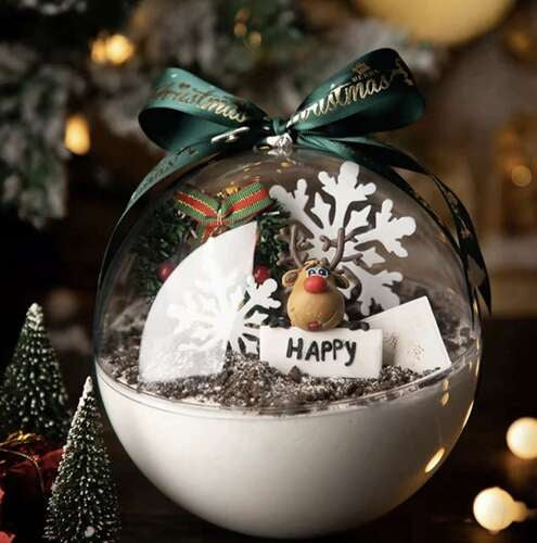 Transparent baubles 12 cm, set of 10 Ruhhy 22279