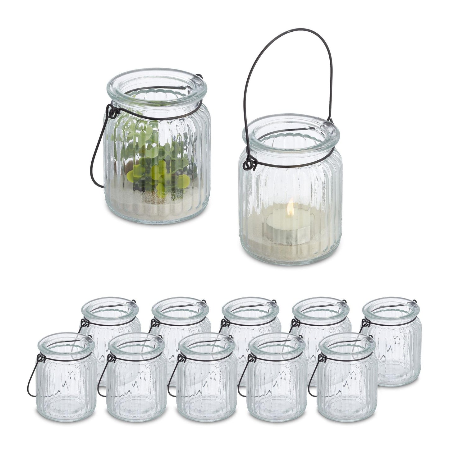 Transparent lantern in a set of 12