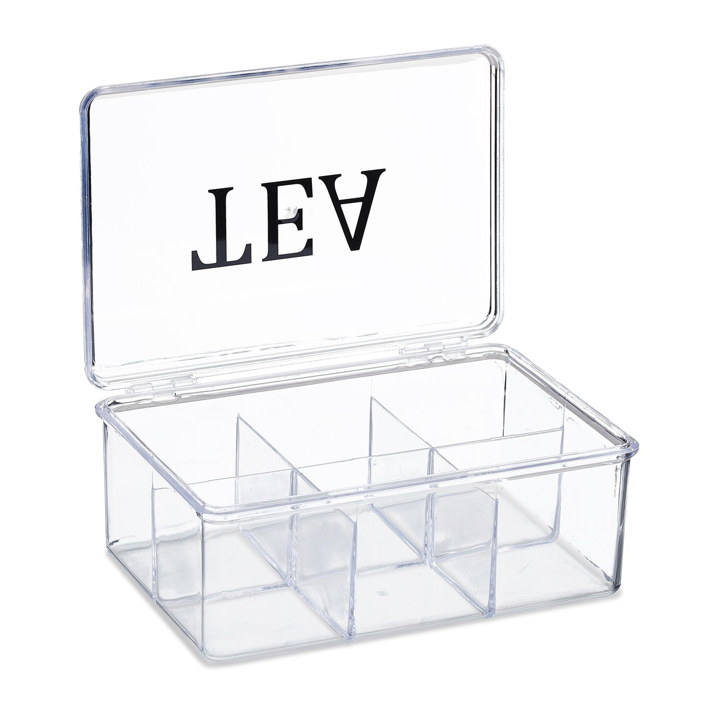 Transparent tea box with 6 compartments