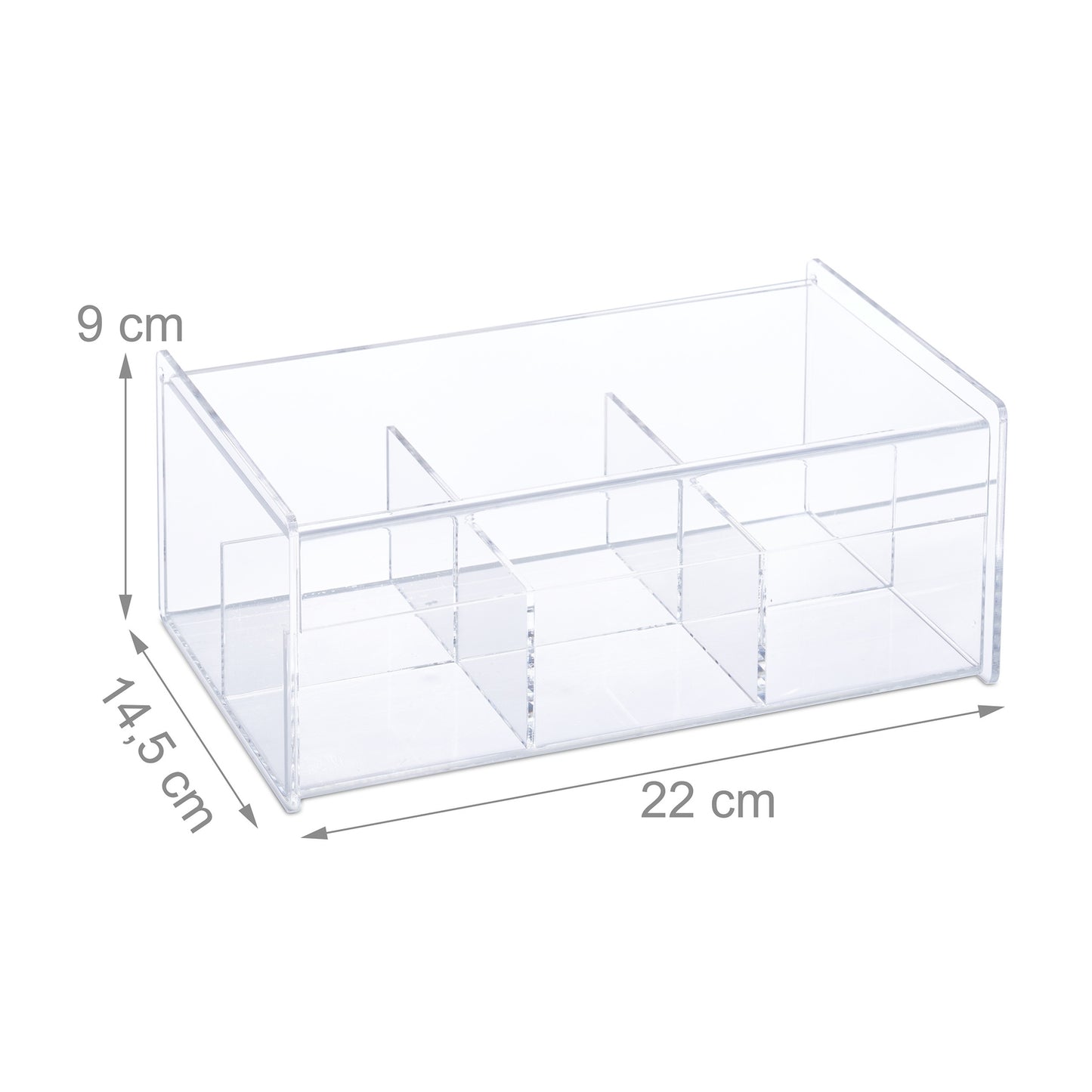 Transparent tea box with 6 compartments