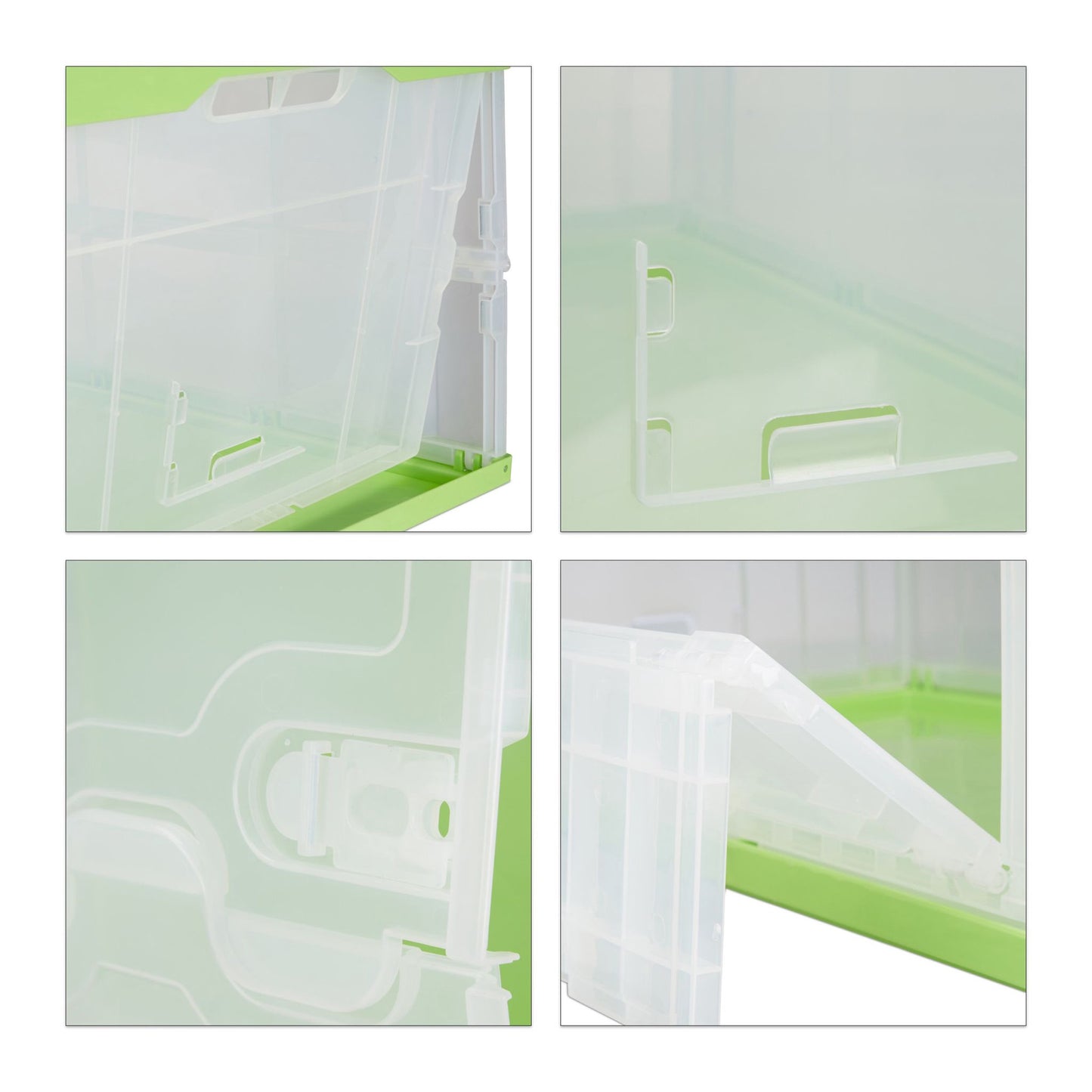 Transparent transport box with lid