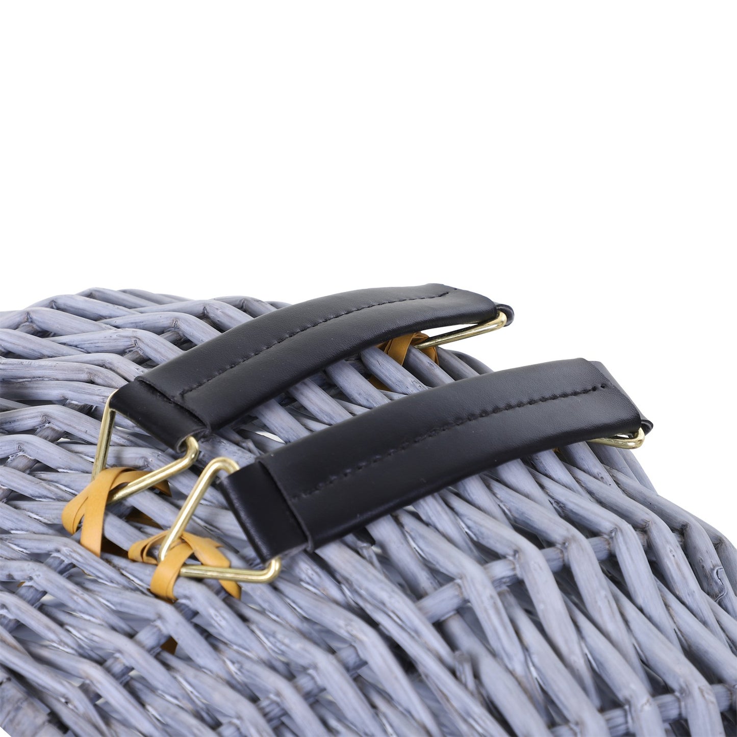 Wicker pet carrier - Grey, 47x35x35 cm