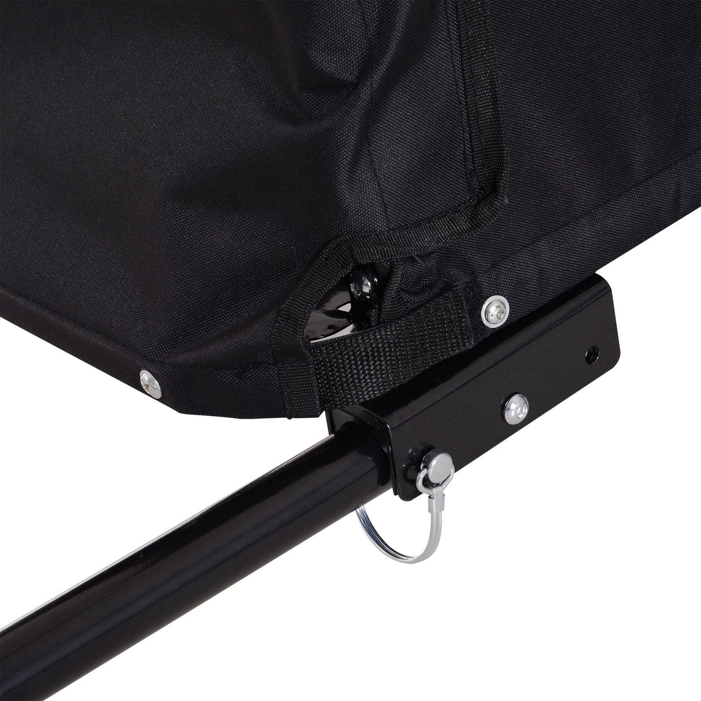 Red-black bicycle cargo trailer, transport storage
