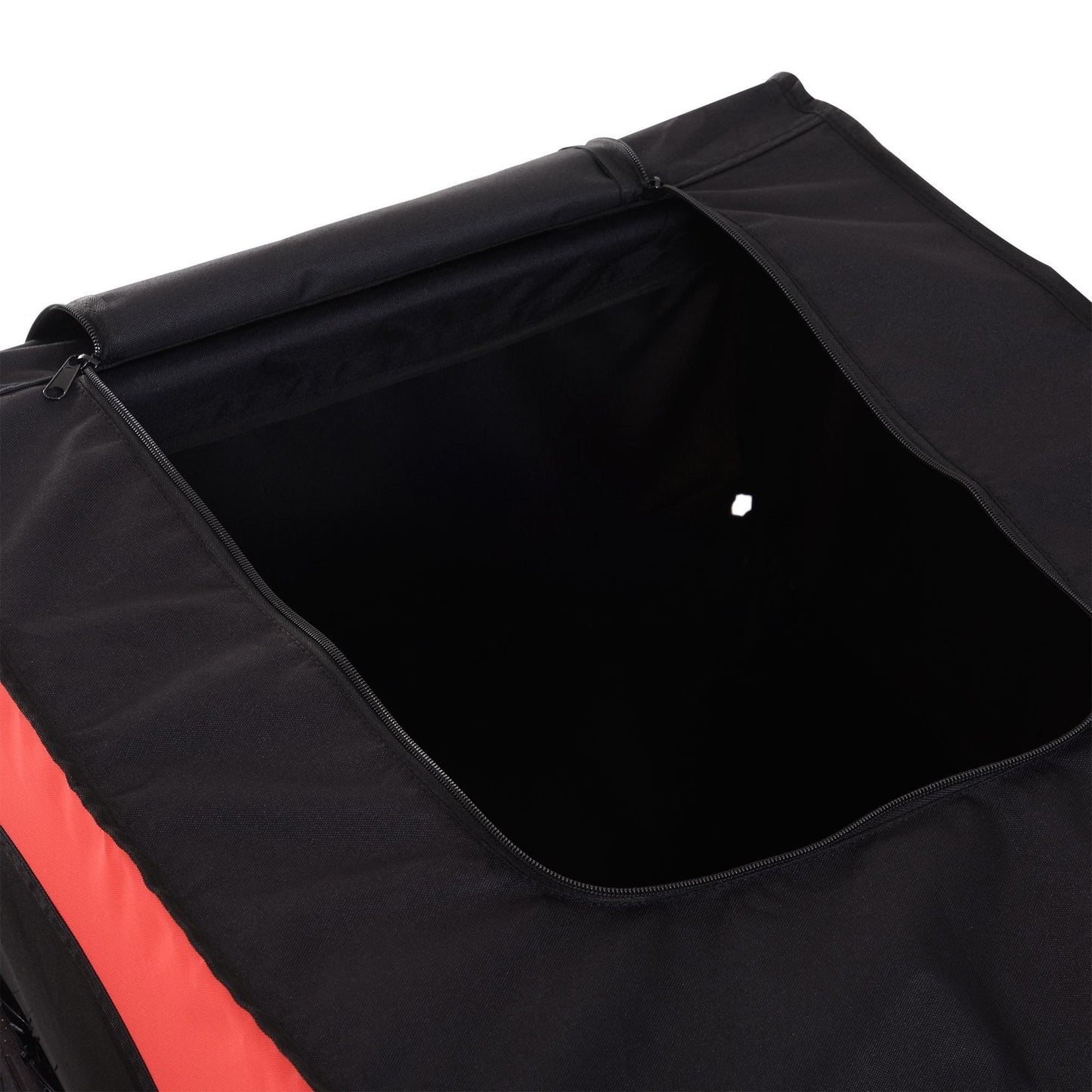 Red-black bicycle cargo trailer, transport storage