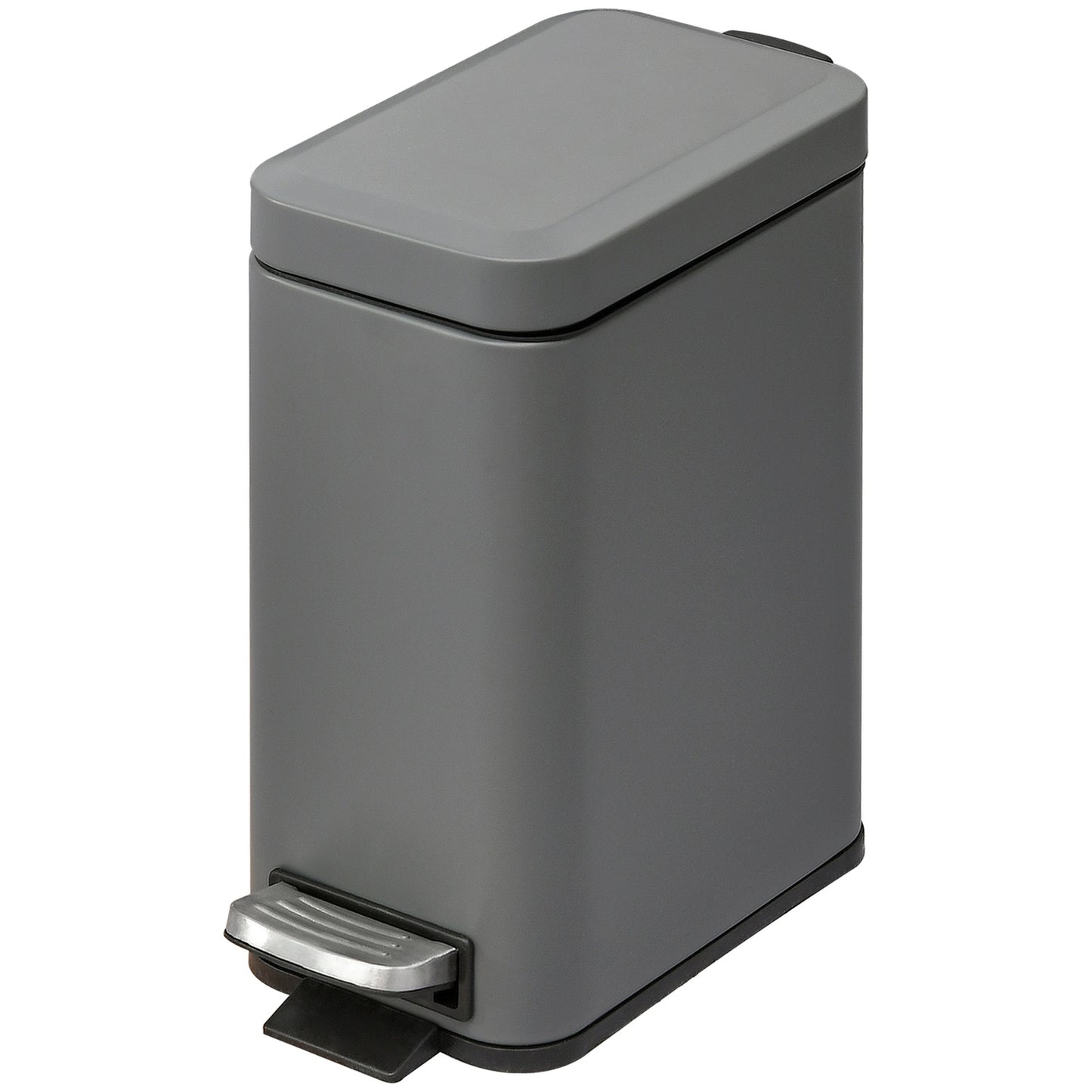 Trash Can Pedal Bin 5L With Lid and Inner Bin, Grey