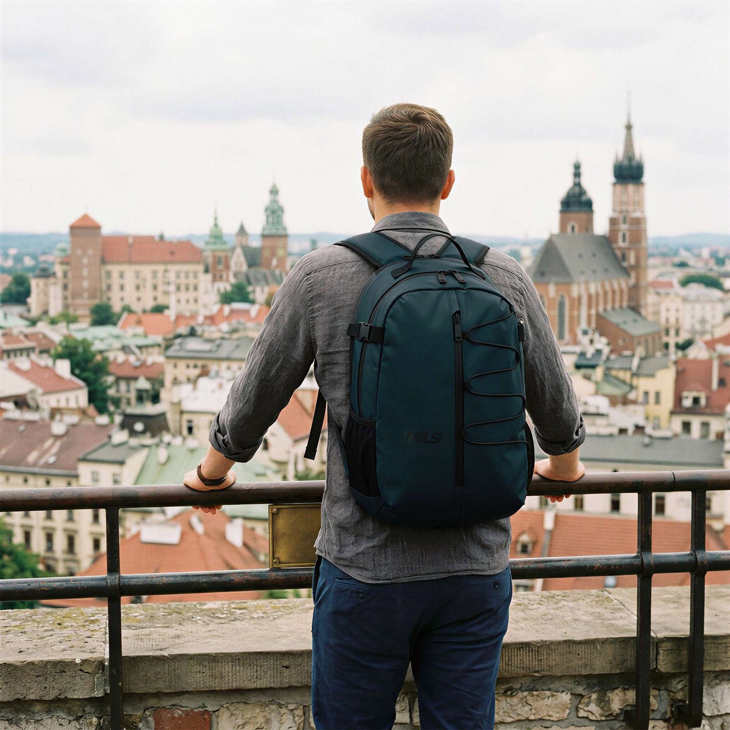 Travel Backpack, 20L PU Laptop Compartment, Blue