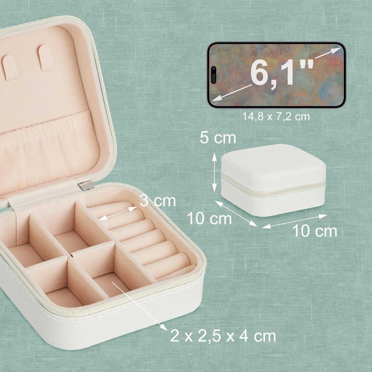 Travel Jewellery Case – Compact Leather Look Organizer