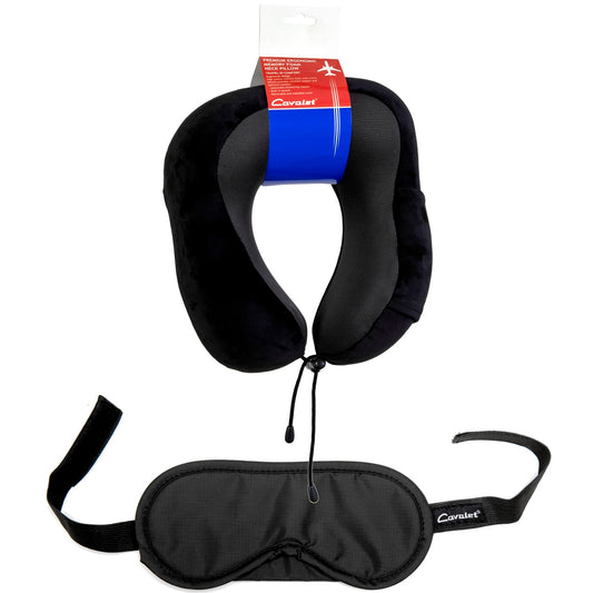 Travel Kit with Sleep Mask and Memory Foam Neck Pillow