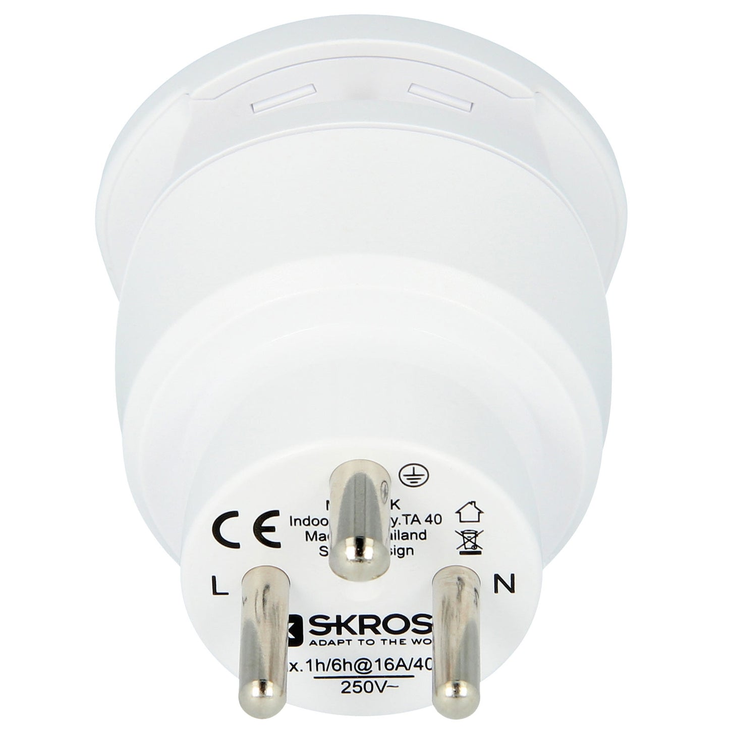 Travel adapter Combo World to Denmark + Europe Grounded