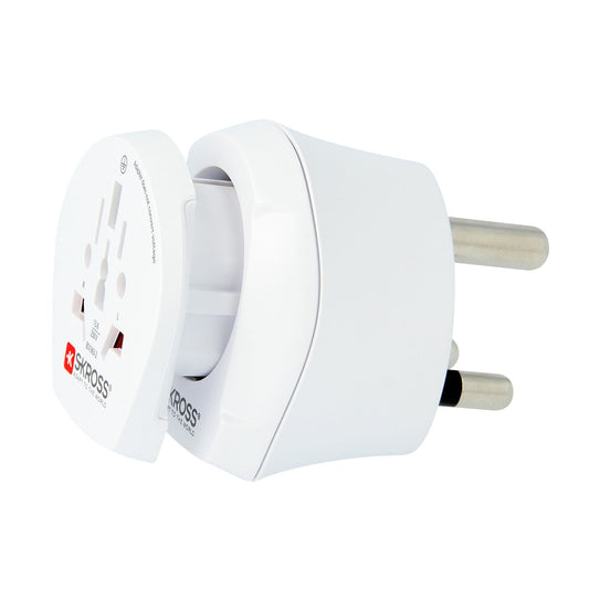 Travel adapter Combo World to South Africa + Europe Grounded