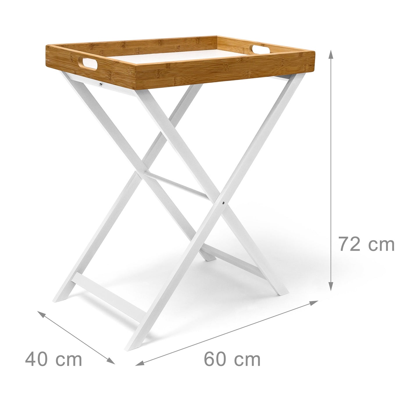 Tray table wood and bamboo 72 cm