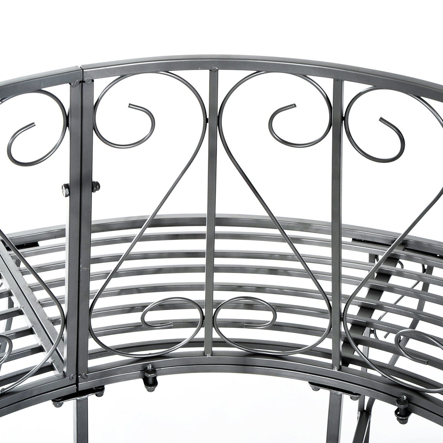 Garden bench in metal 360°, round 160 cm