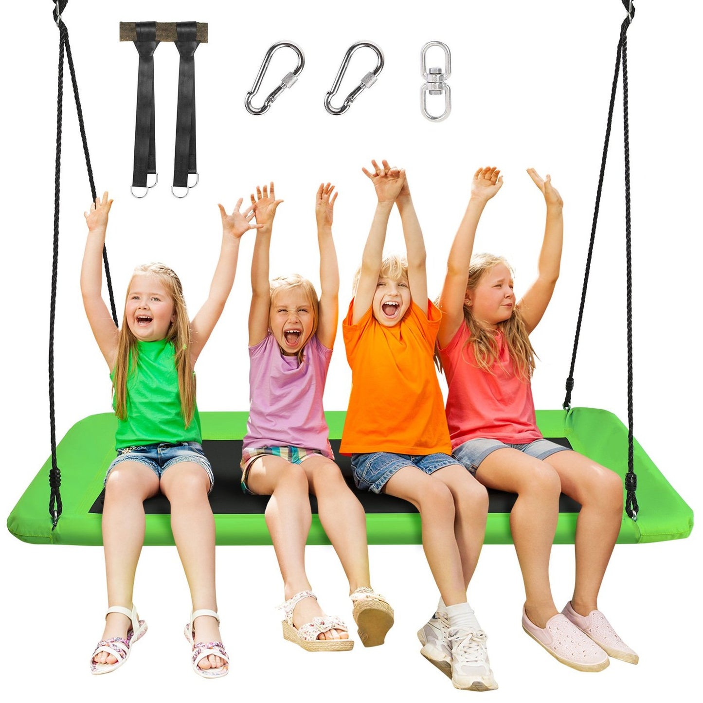Tree swing nest swing 100-180cm adjustable rope indoor & outdoor tree swing swing green