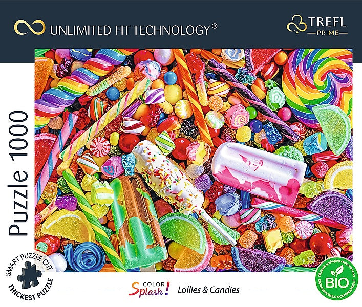 Trefl Prime Puzzle Color Splash Cubic Gradient Lollies And Candies, 1000 Pcs