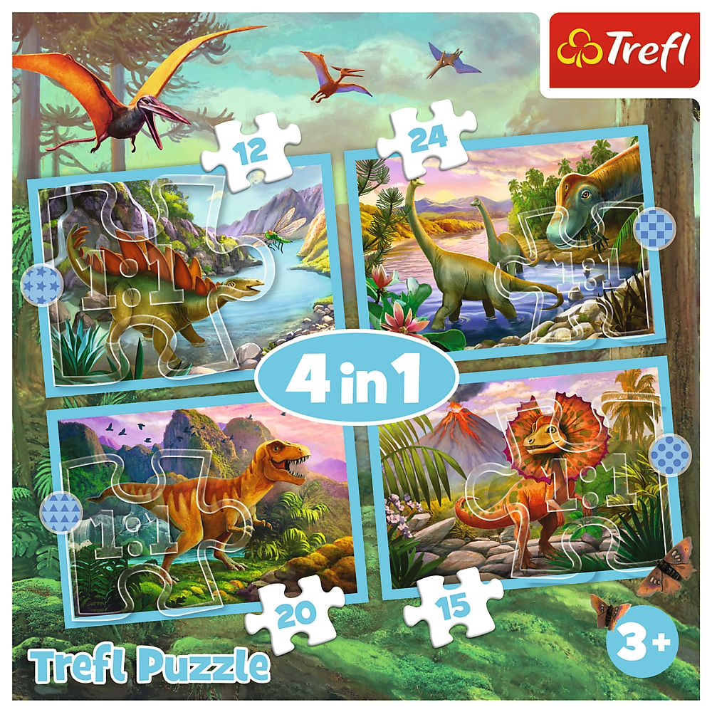 Trefl Puzzle Dinosaurs 4 In 1 Set 12 15 20 24 Pcs