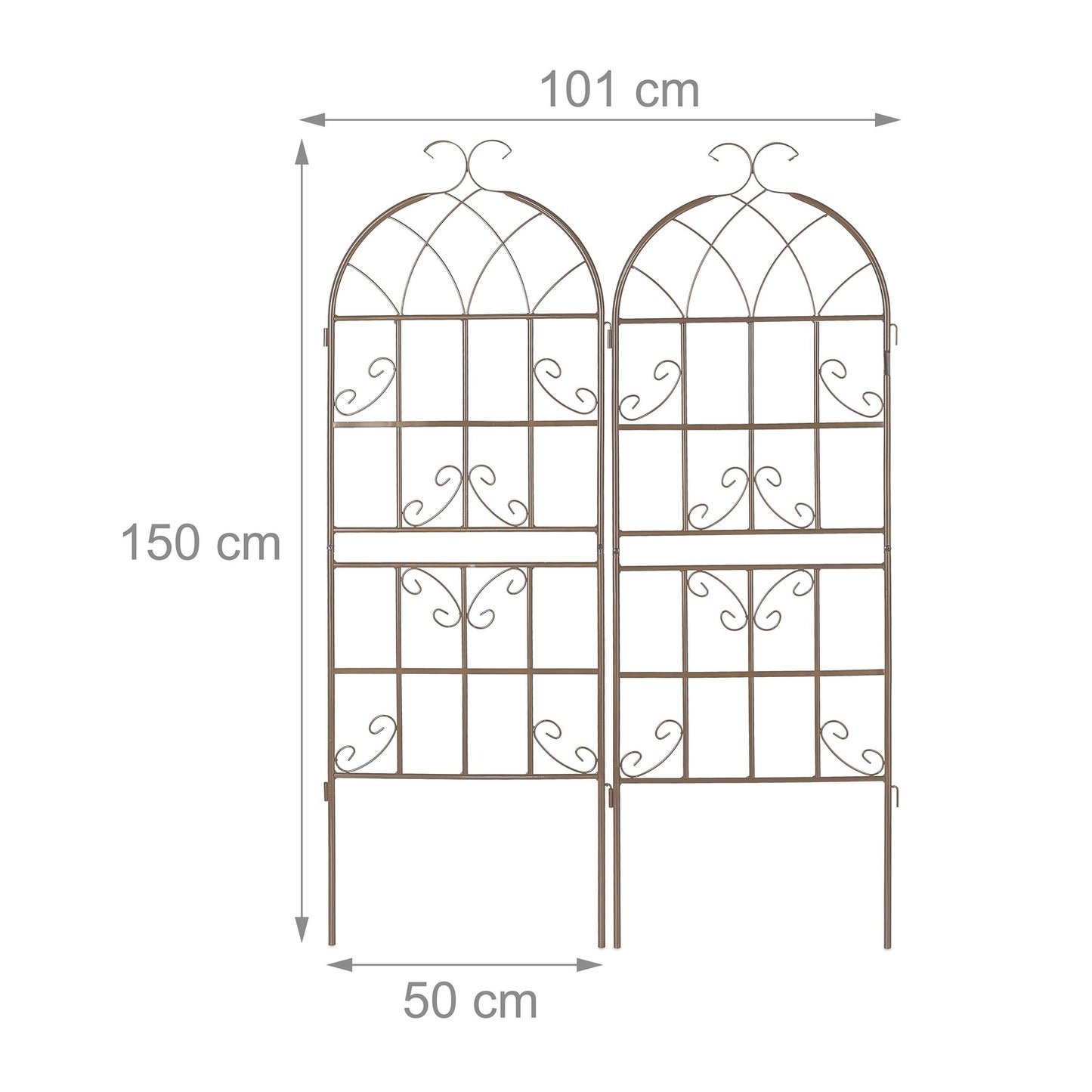 Trellis 150 cm set of 2 brown