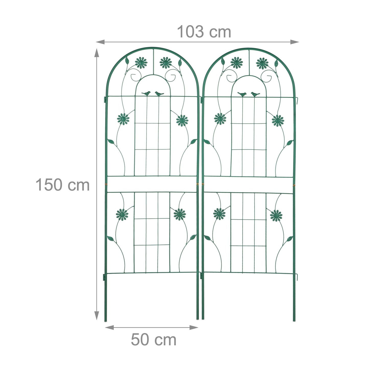 Trellis 150 cm set of 2 green