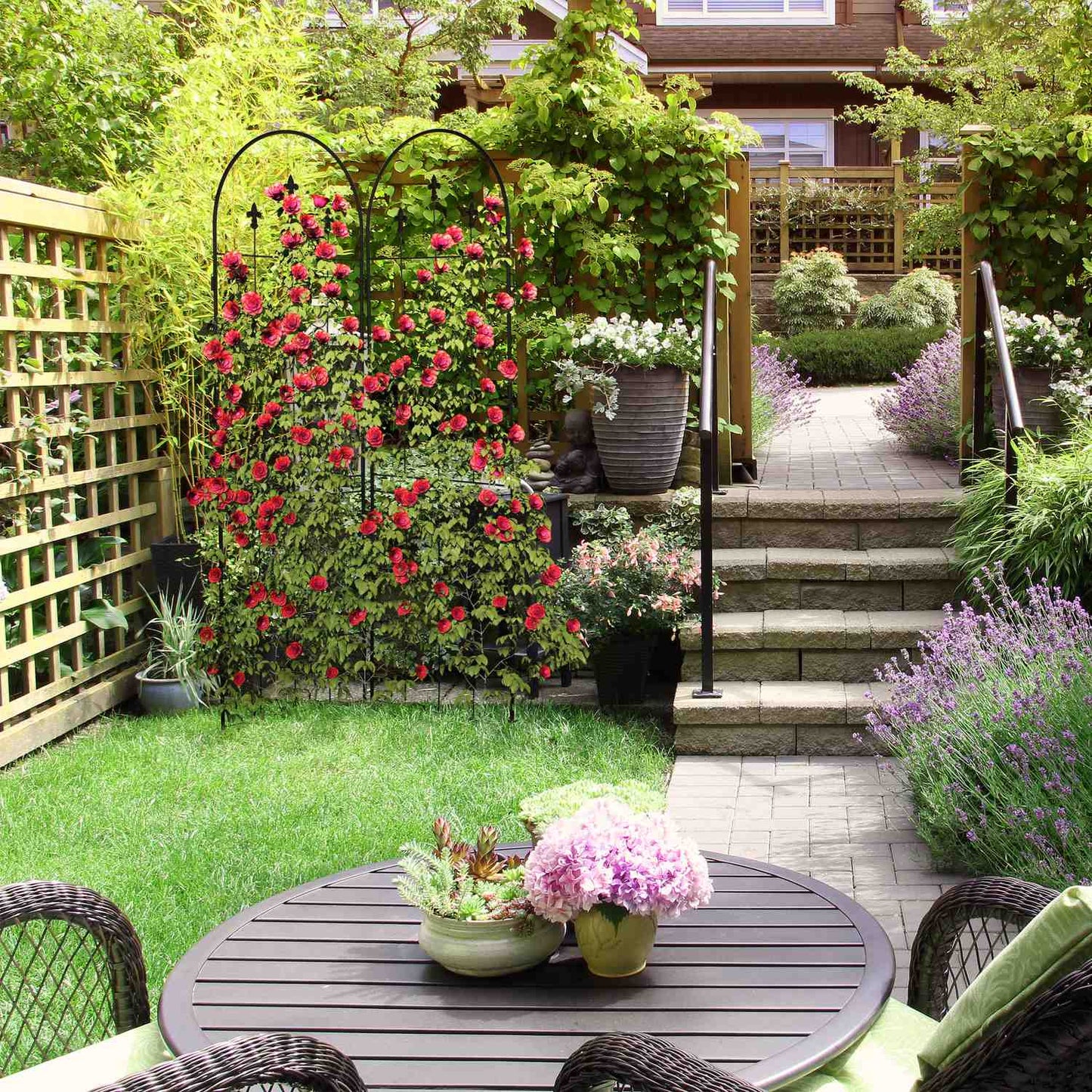 Trellis 180 cm set of 2 black