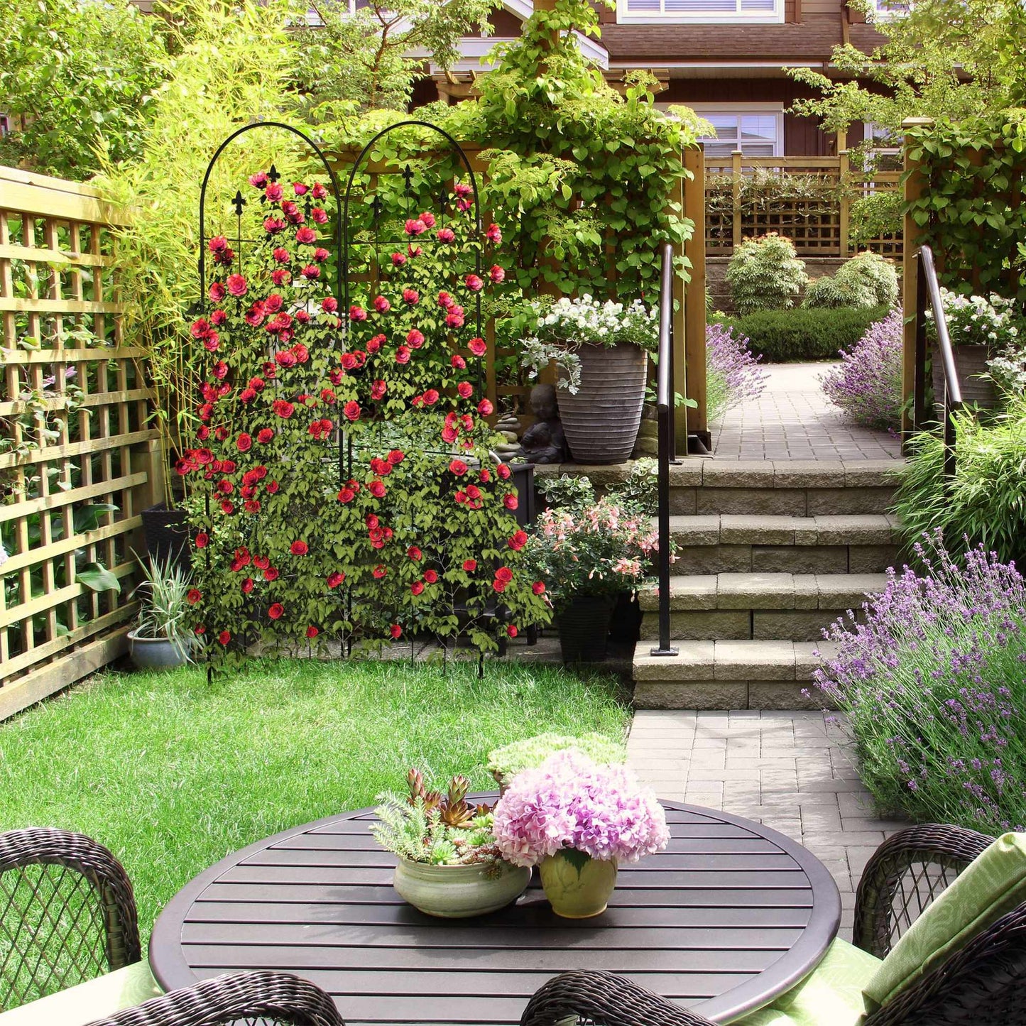 Trellis 180 cm set of 2 black