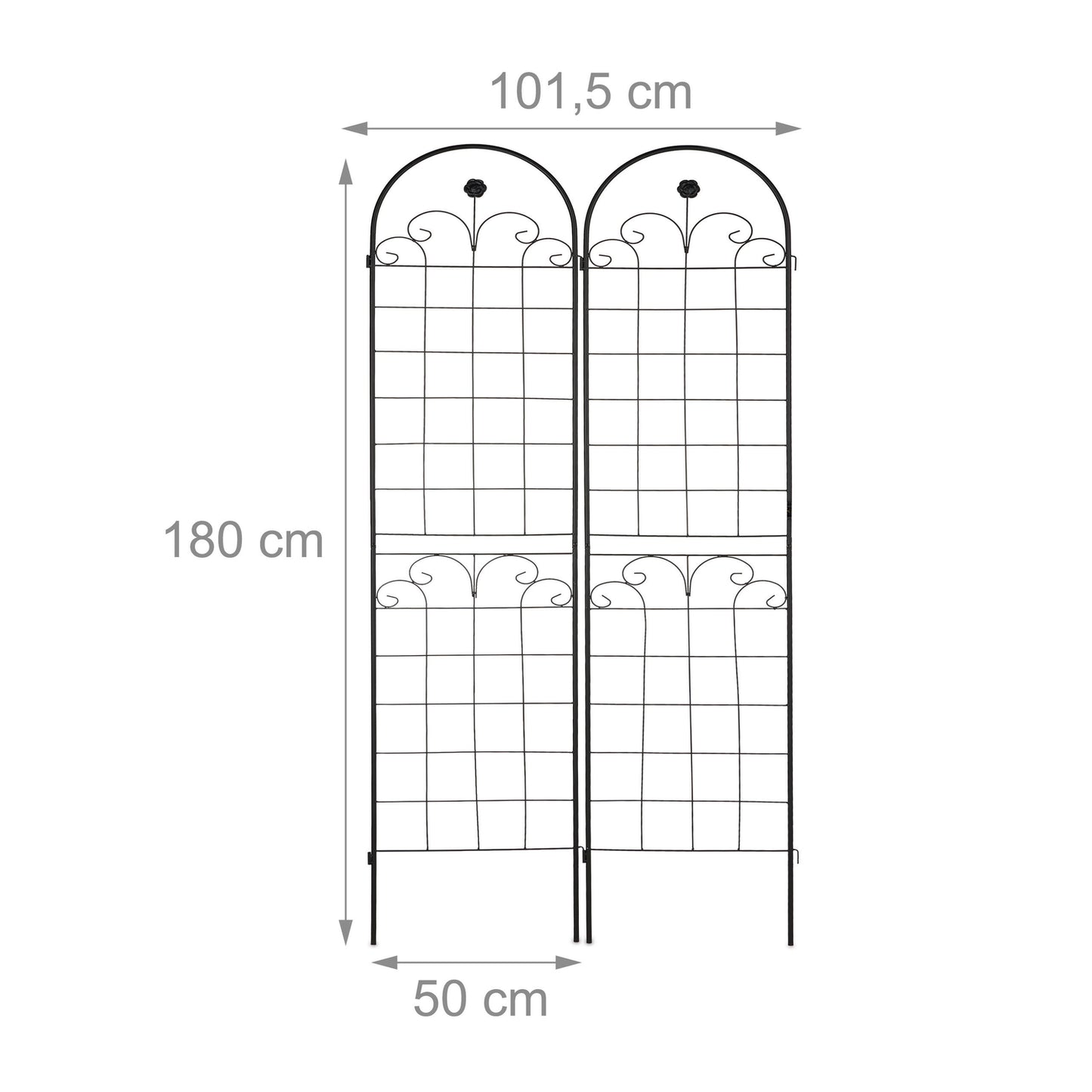 Trellis 180 cm set of 2 black