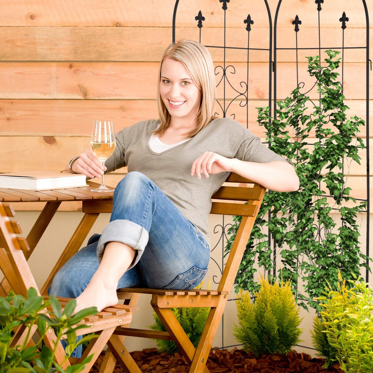 Trellis 180 cm set of 2 black