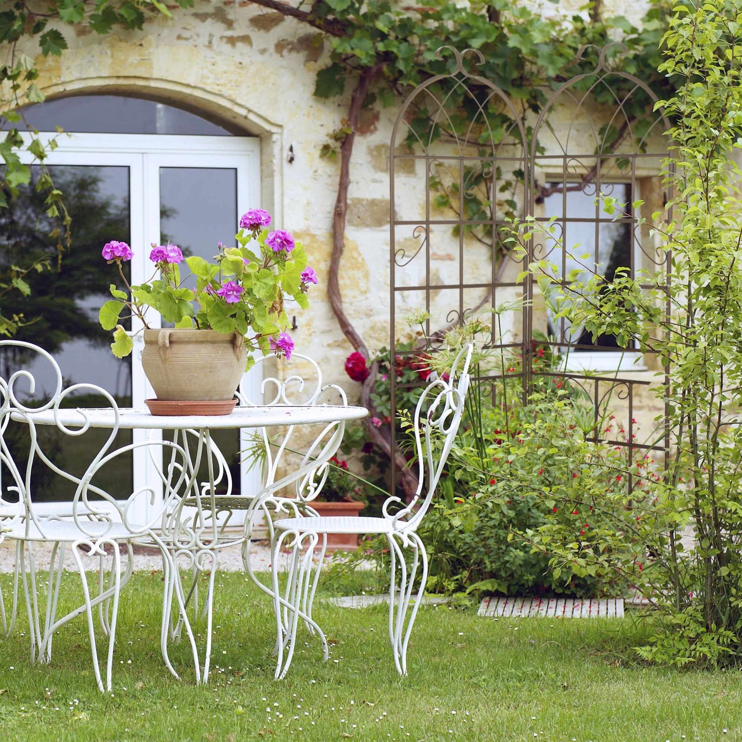 Trellis 180 cm set of 2 brown