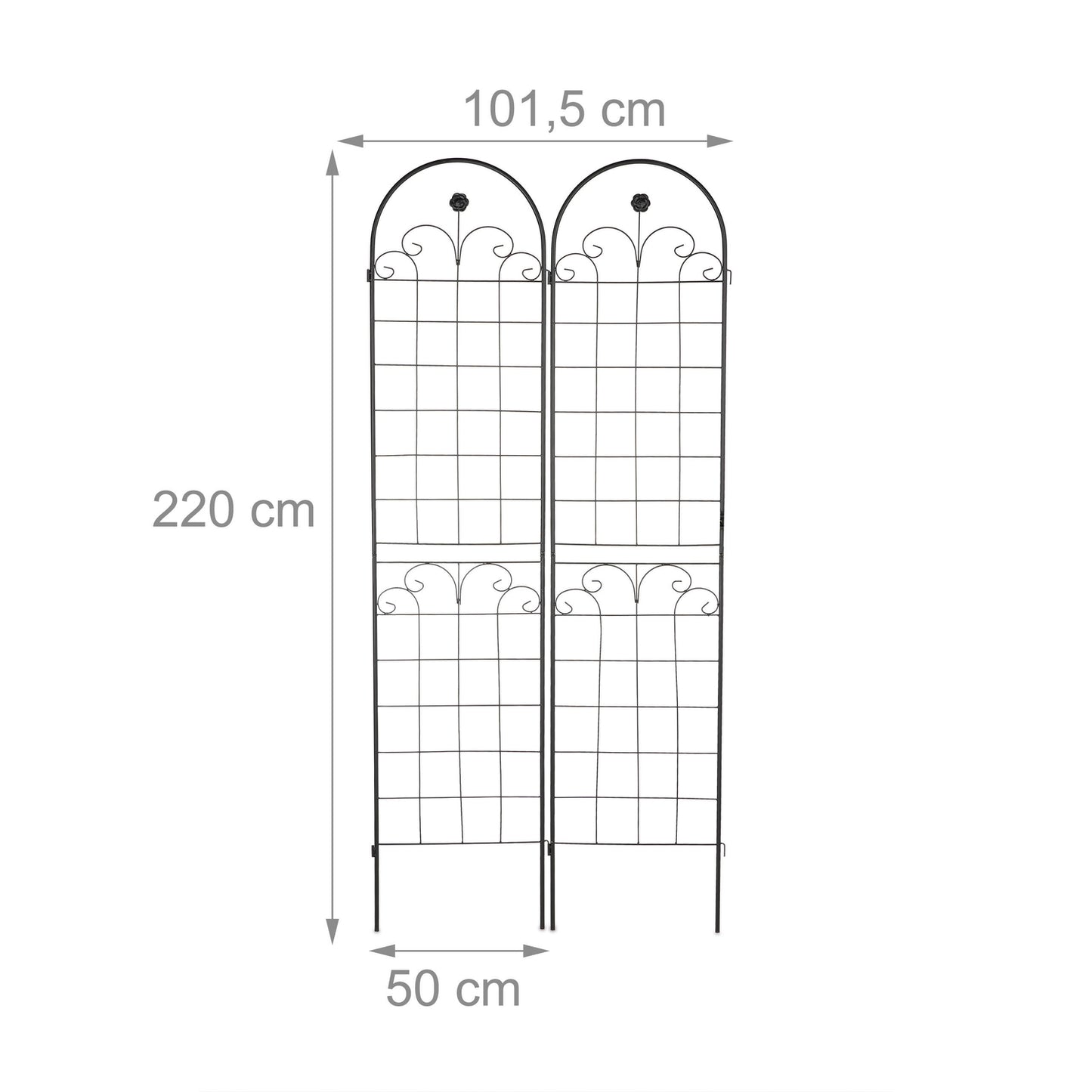 Trellis 220 cm set of 2 black