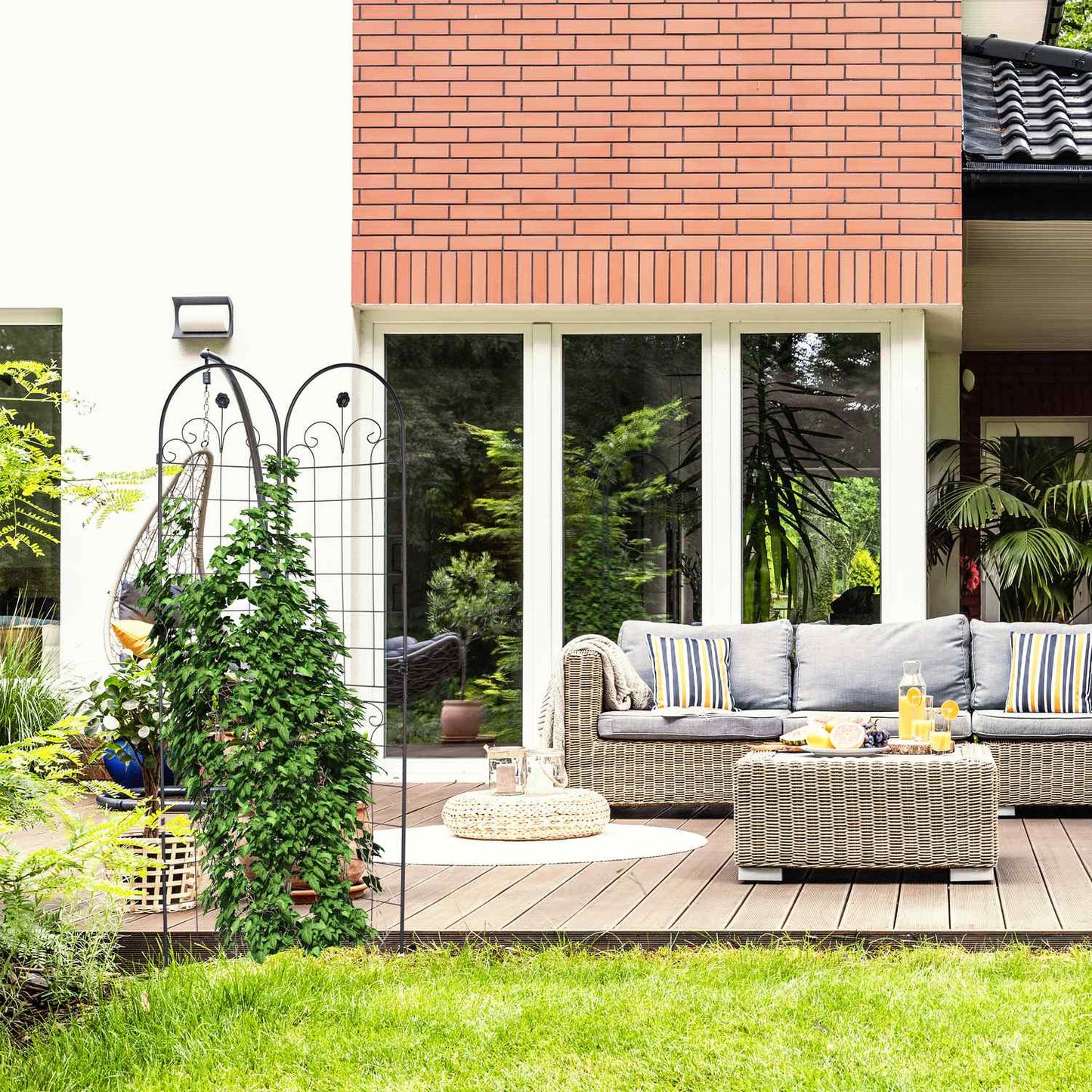 Trellis 220 cm set of 2 black