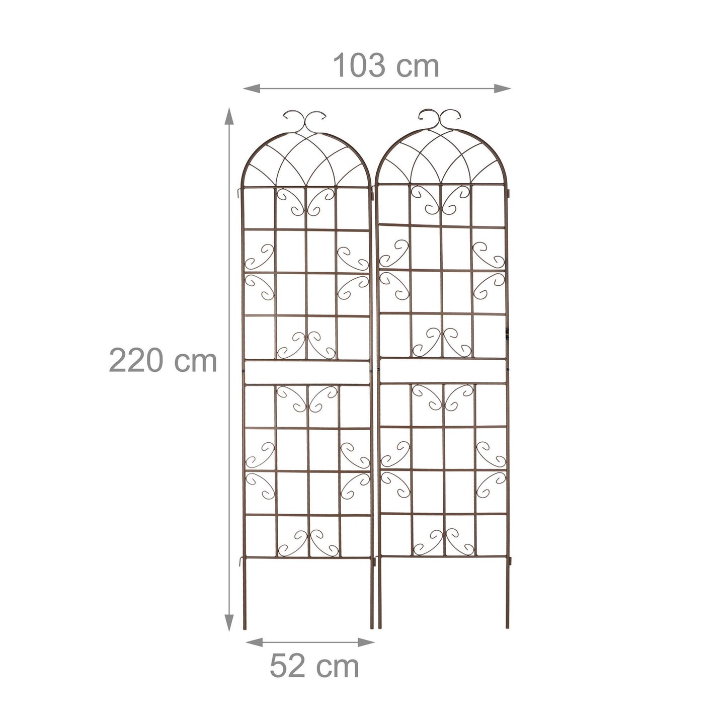 Trellis 220 cm set of 2 brown