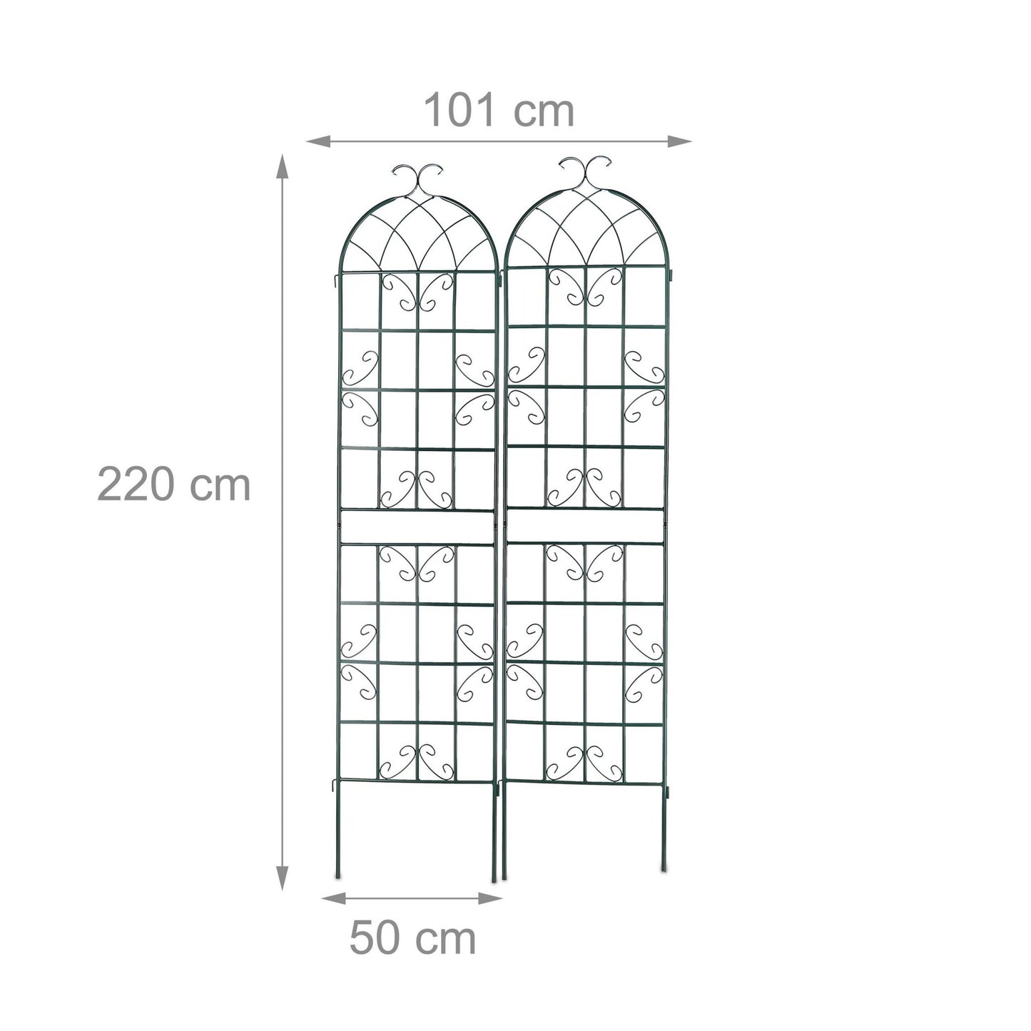 Trellis 220 cm set of 2 green