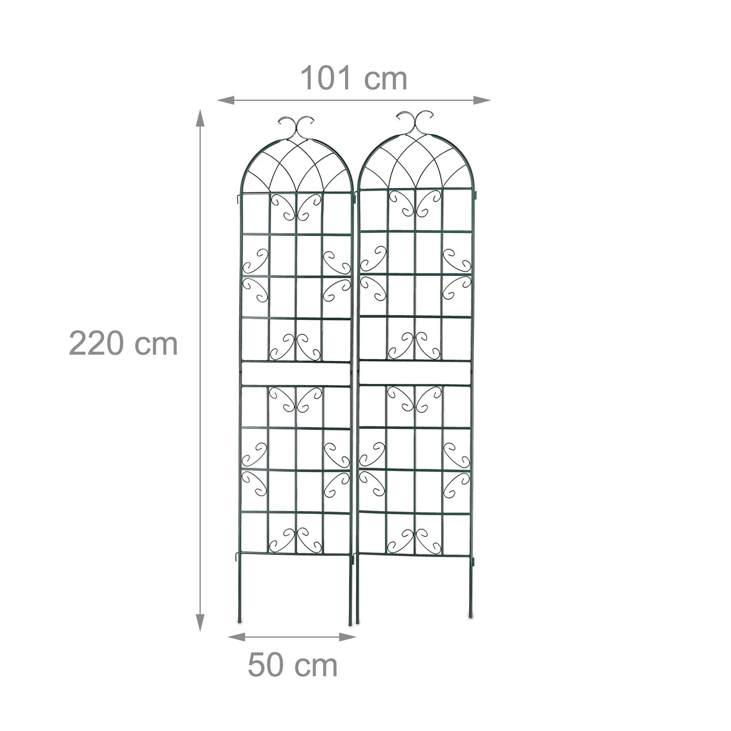Trellis 220 cm set of 2 green