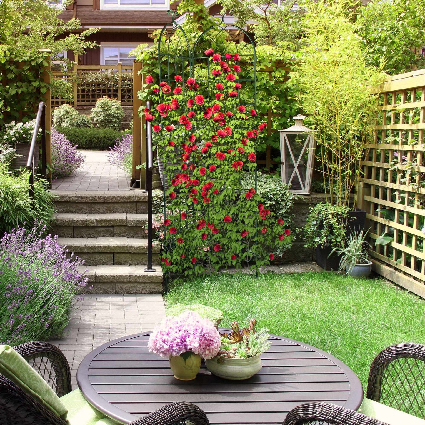 Trellis 220 cm set of 2 green
