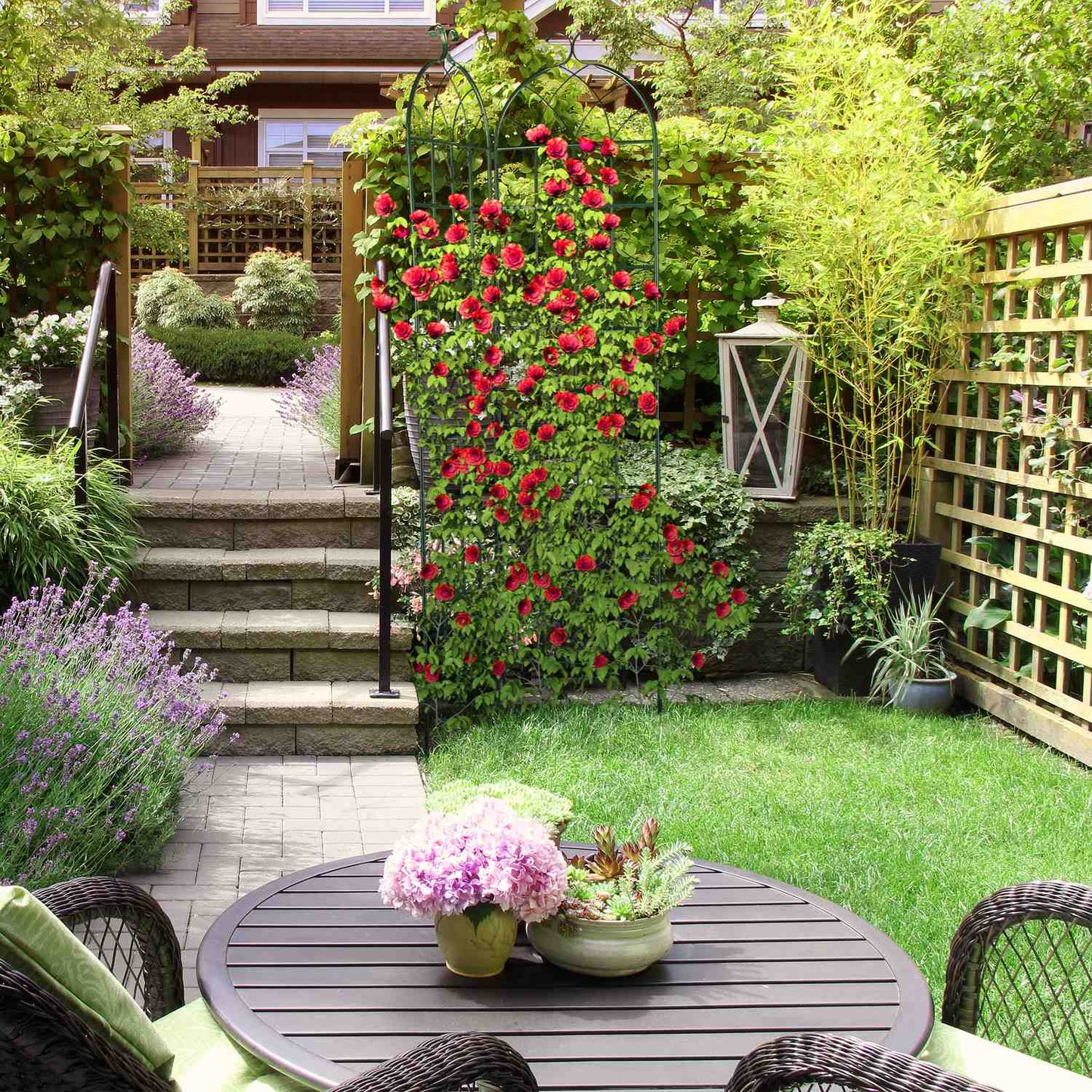 Trellis 220 cm set of 2 green